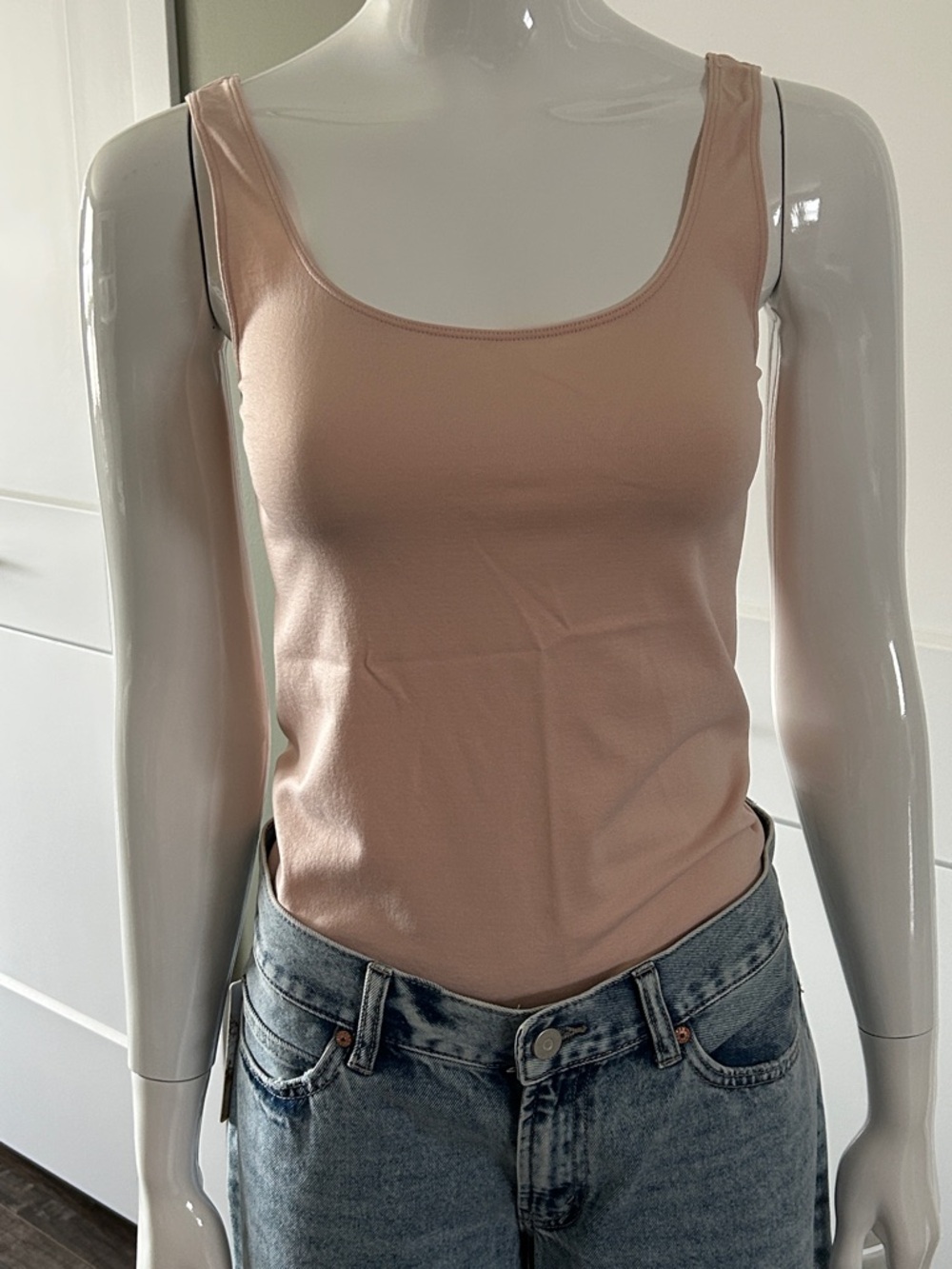 Hudson North Peach Tank Top S Soft Stretch Fitted Scoop Neck Summer Basic - Picture 2 of 6